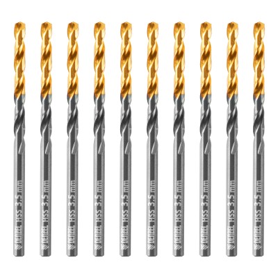 Сверло по металлу, 3,5 мм, HSS-Tin, Golden Tip, 10 шт. Denzel Сверло по металлу, 3,5 мм, HSS-Tin, Golden Tip, 10 шт. Denzel