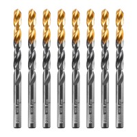 Сверло по металлу, 8 мм, HSS-Tin, Golden Tip, 8 шт. Denzel