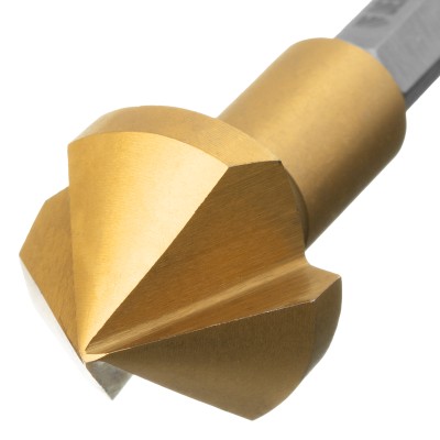 Зенковка конусная под М10, HSS, по металлу, 6-гранный хвостовик Denzel Зенковка конусная под М10, HSS, по металлу, 6-гранный хвостовик Denzel