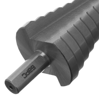 Сверло ступенчатое, 4-6-9-12-15-18-21-24-27-30-33-36-39 мм, Р6М5, трехгранный хвостовик Барс Сверло ступенчатое, 4-6-9-12-15-18-21-24-27-30-33-36-39 мм, Р6М5, трехгранный хвостовик Барс