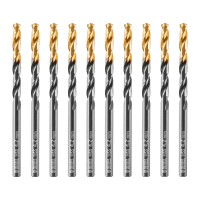 Сверло по металлу, 4,2 мм, HSS-Tin, Golden Tip, 10 шт. Denzel
