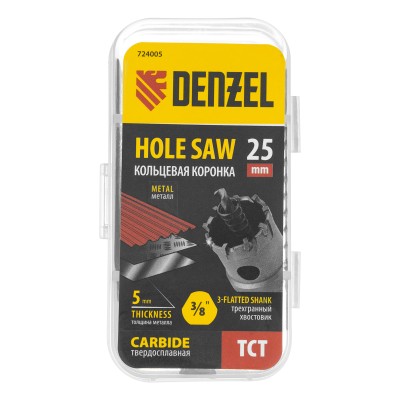 Коронка по металлу твердосплавная, 25 мм Denzel Коронка по металлу твердосплавная, 25 мм Denzel