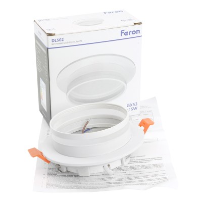 Светильник встраиваемый Feron DL502 LUNA потолочный GX53 белый круг 51089