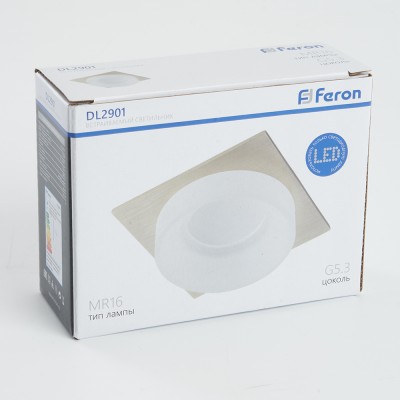 Светильник встраиваемый Feron DL2901 потолочный MR16 G5.3 хром 41140 Светильник встраиваемый Feron DL2901 потолочный MR16 G5.3 хром 41140