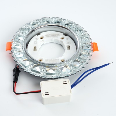 Светильник встраиваемый с белой LED подсветкой Feron CD4045 потолочный GX53 без лампы, прозрачный, хром 41408