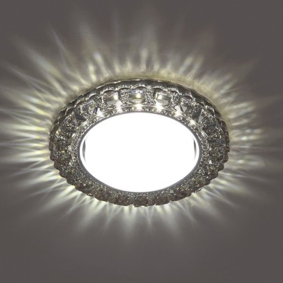 Светильник встраиваемый с белой LED подсветкой Feron CD4045 потолочный GX53 без лампы, серый, хром 41410