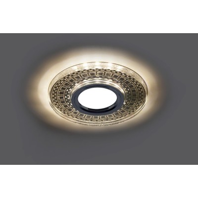 Светильник встраиваемый с LED подсветкой Feron CD981 потолочный MR16 G5.3, прозрачный, серебро