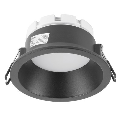 Светильник потолочный встраиваемый, 15W 230V GX53, черный, круг, без лампы, DL512 53306