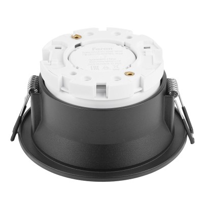 Светильник потолочный встраиваемый, 15W 230V GX53, черный, круг, без лампы, DL512 53306