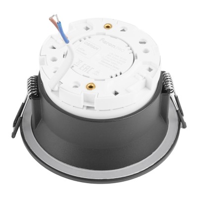 Светильник потолочный встраиваемый, 15W 230V GX53, черный, круг, без лампы, DL513 53308