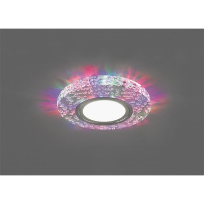 Светильник встраиваемый с разноцветной LED подсветкой Feron CD953 потолочный MR16 G5.3, прозрачный