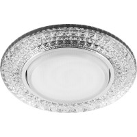 Светильник встраиваемый с белой LED подсветкой Feron CD4020 потолочный GX53 без лампы прозрачный 41293