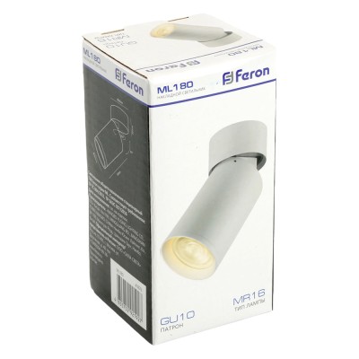 Светильник потолочный Feron ML180 MR16 35W 230V, белый 41876