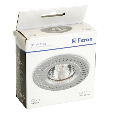 Светильник встраиваемый Feron GS-M392 потолочный MR16 G5.3 серебристый 17927 Светильник встраиваемый Feron GS-M392 потолочный MR16 G5.3 серебристый 17927