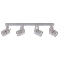 Светильник накладной поворотный спот под лампы 4* GU10, круг, металл, белый, серии FOCUS