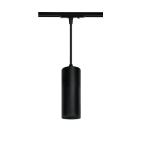 Светильник трековый подвесной однофазный под лампу с цоколем GU10, д.55*200мм, 1 метр (регулир.), алюминий, IP20, круг, черный, серии Track Светильник трековый подвесной однофазный под лампу с цоколем GU10, д.55*200мм, 1 метр (регулир.), алюминий, IP20, круг, черный, серии Track