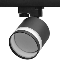 Светильник трековый однофазный под лампу GX53, 83*160 мм, алюминий, IP20,круг, черный