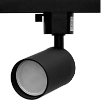 Светильник трековый однофазный под лампу GU10, 55*155 мм, алюминий, IP20,круг, черный