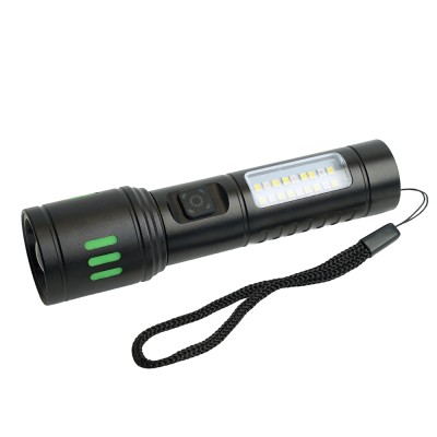 Фонарь с аккумулятором FERON TH2411 переносной , 2LED IP44, аккумулятор 3,7/2000mAh/Li-Ion (литий-ионный), количество режимов 6, время зарядки 2 часа, время работы 3 часа, цвет черный, 129*34*26мм