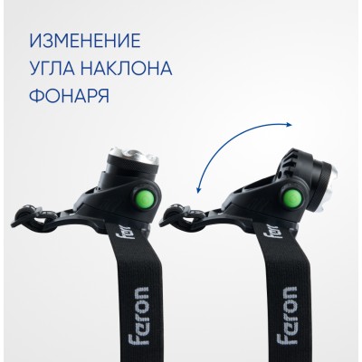 Фонарь с аккумулятором FERON TH2305 фонарь головной , 1LED IP44, аккумулятор 3,7/2*2000mAh/Li-Ion (литий-ионный), количество режимов 3, время зарядки 5 часов, время работы 3 часа, цвет черный, 80*75*50мм