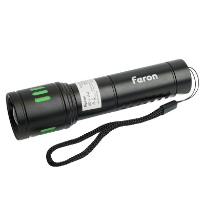 Фонарь с аккумулятором FERON TH2411 переносной , 2LED IP44, аккумулятор 3,7/2000mAh/Li-Ion (литий-ионный), количество режимов 6, время зарядки 2 часа, время работы 3 часа, цвет черный, 129*34*26мм