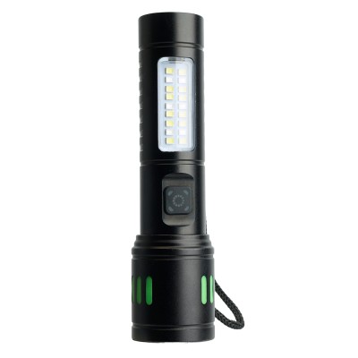 Фонарь с аккумулятором FERON TH2411 переносной , 2LED IP44, аккумулятор 3,7/2000mAh/Li-Ion (литий-ионный), количество режимов 6, время зарядки 2 часа, время работы 3 часа, цвет черный, 129*34*26мм