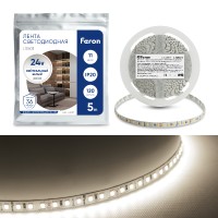 Светодиодная LED лента Feron LS501, 120SMD(2835)/м 11Вт/м 24V 5000*8*1.22мм 4000К IP20 Светодиодная LED лента Feron LS501, 120SMD(2835)/м 11Вт/м 24V 5000*8*1.22мм 4000К IP20