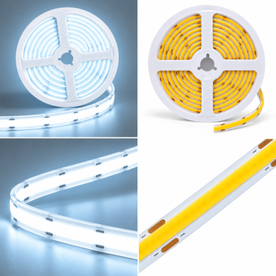 Лента светодиодная COB 320SMD(2110)/ 5Вт/м 24V 5000*8*1.8мм 6500K, IP20, LS539 FERON
