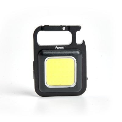 Фонарь с аккумулятором FERON TH2404 фонарь карманный, 1LED IP65, аккумулятор 3,7/500mAh/Li-Ion (литий-ионный), количество режимов 4, время зарядки 1 час, время работы 2 часа, цвет черный, 43*22*60мм
