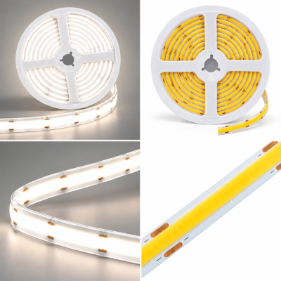 Лента светодиодная COB 320SMD(2110)/ 5Вт/м 24V 5000*8*1.8мм 4000K, IP20, LS539 FERON