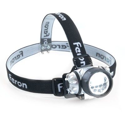 Фонарь на батарейках FERON TH2303 фонарь головной , IP44, , количество режимов 2, время работы 25, цвет серый, 60*50*70мм