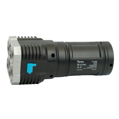 Фонарь с аккумулятором FERON TH2409 переносной , 4LED IP44, аккумулятор 3,7/1200mAh/Li-Ion (литий-ионный), количество режимов 4, время зарядки 4, время работы 5 часов , цвет черный, 50*50*140мм