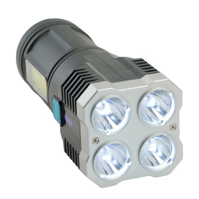 Фонарь с аккумулятором FERON TH2409 переносной , 4LED IP44, аккумулятор 3,7/1200mAh/Li-Ion (литий-ионный), количество режимов 4, время зарядки 4, время работы 5 часов , цвет черный, 50*50*140мм