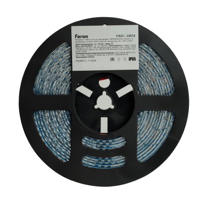 Светодиодная LED лента Feron LS512, 180SMD(2835)/м 16Вт/м 24V 5000*10*2.3мм 3000К IP65