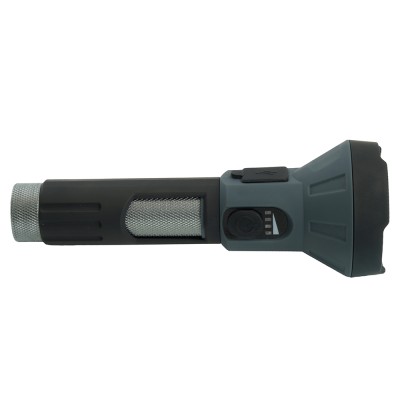 Фонарь с аккумулятором FERON TH2410 переносной , 2LED IP44, аккумулятор 3,7-4,2/1200mAh/Li-Ion (литий-ионный), количество режимов 4, время зарядки 3 часа, время работы 5 часов , цвет серый,черный, 165*65*68мм