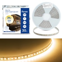 Светодиодная LED лента Feron LS501, 120SMD(2835)/м 11Вт/м 24V 30000*8*1.22мм 3000К 30м IP20 Светодиодная LED лента Feron LS501, 120SMD(2835)/м 11Вт/м 24V 30000*8*1.22мм 3000К 30м IP20