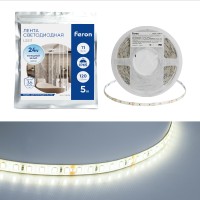 Светодиодная LED лента Feron LS511, 120SMD(2835)/м 11Вт/м 24V 5000*8*1.22мм 6000К IP65 Светодиодная LED лента Feron LS511, 120SMD(2835)/м 11Вт/м 24V 5000*8*1.22мм 6000К IP65