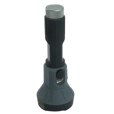 Фонарь с аккумулятором FERON TH2410 переносной , 2LED IP44, аккумулятор 3,7-4,2/1200mAh/Li-Ion (литий-ионный), количество режимов 4, время зарядки 3 часа, время работы 5 часов , цвет серый,черный, 165*65*68мм