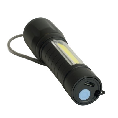 Фонарь с аккумулятором FERON TH2408 переносной , 1LED IP44, аккумулятор 3,7/800mAh/Li-Ion (литий-ионный), количество режимов 3, время зарядки 2 часа, время работы 2 часа, цвет чёрный, 93*93*25мм