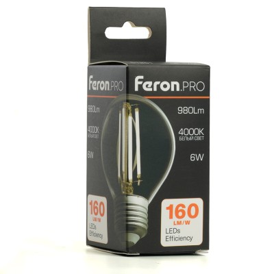 Лампа светодиодная Feron.PRO LB-1706 Шарик E27 980LM 6W 175-265V 4000K 51251