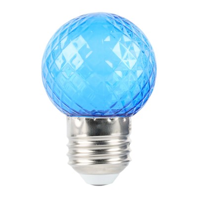 Лампа светодиодная FERON LB-385, G45 (шар), 1W 230V E27 (синий), рассеиватель прозрачный синий, угол рассеивания 270°, корпус пластик, 68*45мм Лампа светодиодная FERON LB-385, G45 (шар), 1W 230V E27 (синий), рассеиватель прозрачный синий, угол рассеивания 270°, корпус пластик, 68*45мм
