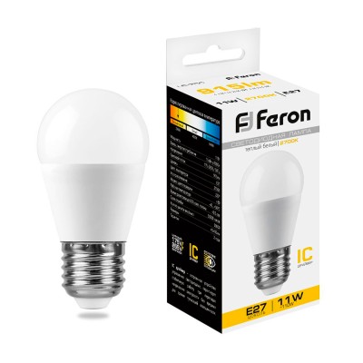 Лампа светодиодная Feron LB-750 Шарик E27 11W 175-265V 2700K 25949