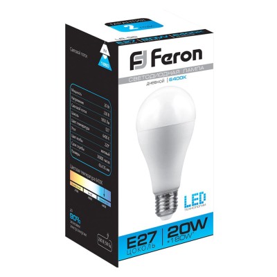 Лампа светодиодная Feron LB-98 Шар E27 20W 175-265V 6400K 25789