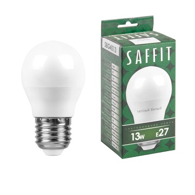 Лампа светодиодная SAFFIT SBG4513 Шарик E27 13W 230V 2700K 55160