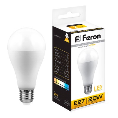 Лампа светодиодная Feron LB-98 Шар E27 20W 175-265V 2700K 25787