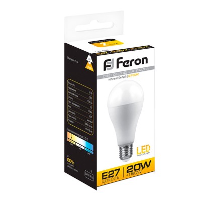 Лампа светодиодная Feron LB-98 Шар E27 20W 175-265V 2700K 25787