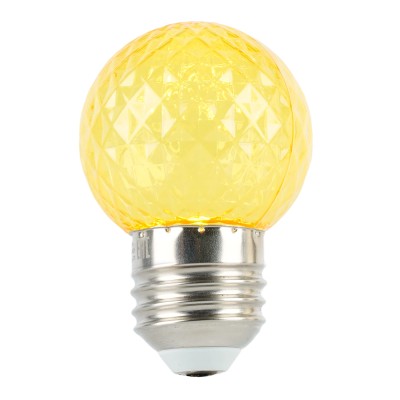 Лампа светодиодная FERON LB-385, G45 (шар), 1W 230V E27 (желтый), рассеиватель прозрачный желтый, угол рассеивания 270°, корпус пластик, 68*45мм