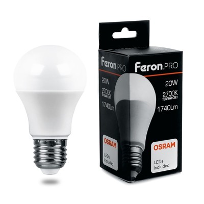 Лампа светодиодная Feron.PRO LB-1020 Шар E27 20W 175-265V 2700K 38041