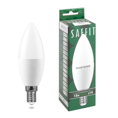 Лампа светодиодная SAFFIT SBC3715 Свеча E14 15W 230V 2700K 55203