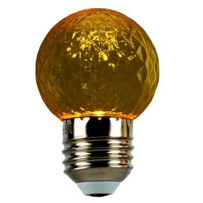 Лампа светодиодная FERON LB-385, G45 (шар), 1W 230V E27 (желтый), рассеиватель прозрачный желтый, угол рассеивания 270°, корпус пластик, 68*45мм